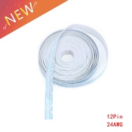5/1 Meter 24AWG 12P Blue White Flexible Flat Cable Tinned Copper Conductor Electronic Wire 12Pin