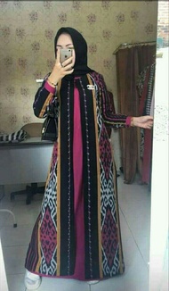 GAMIS WANITA TENUN MODEL CARDIGAN