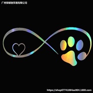 Car Sticker Love Dog Footprint Car Sticker Reflective Dog Paw Footprint Colorful Laser Car Sticker C