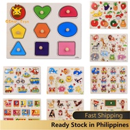 3D Puzzles Montessori Wooden Hand Grab Boards Tangram Jigsaw Baby Educational Toys for Kids