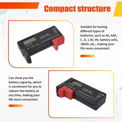 SDFC BT-168 PRO Battery Capacity Tester Digital Battery Checker Plastic Portable Cell Tester for AA 