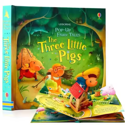 Usborne Pop-Up Three Little Pigs English 3D Flap Picture Books Kids Reading Book baby learn English 