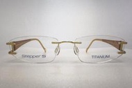 【台南中國眼鏡】STEPPER 輕量化 無框 鏡框 鏡架 鏡片無螺絲 鈦金屬 8683