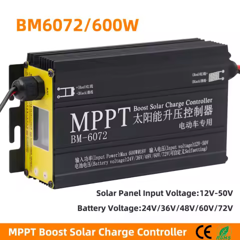 Newly 300W 400W 600W MPPT Boost Solar Charge Controller For 24V 36V 48V 60V 72V Battery System Solar