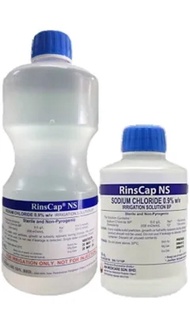 RINSCAP W STERILE WATER FOR IRRIGATION NS NORMAL SALINE SODIUM CHLORIDE NaCl 0.9% 500ML/1000ML WOUND