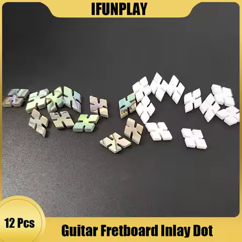12pcs 5*9mm Acoustic Guitar Abalone White Shell Dot Diamond Notched Inlay Maker for Guitar Bass Ukul