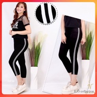LEGGING 7/ 8 WHITE LIST LEGGING/ LIST TWO LEGGING/ 7/8 Spandex Legging Seluar Wanita Legging Woman
