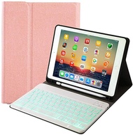 Beautyss MINI Wireless Keyboard Removable Backlit Bluetooth Keyboard With Cover 2 In 1 Set For Apple iPad 7th 10.2 Inch
