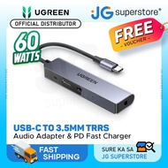 Ugreen USB-C to 3.5mm Headphone & Mic Audio Adapter w/ 60W Fast Charger