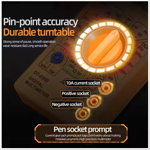 update. DT830B Mini Digital Multimeter Voltage Current Resistance Tester LCD Display Electric Multi 