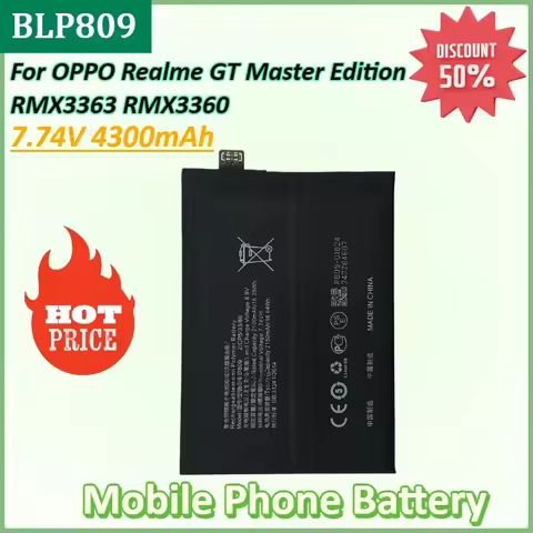 New BLP809 7.74V 4300mAh Mobile Phone Battery for OPPO Realme GT Master Edition RMX3363 RMX3360 Repl