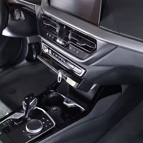ABS Black For BMW 1 2 Series F40 F44 2020-2024 Car central control storage box mobile phone tray car