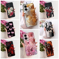 Case Motorola Moto G24 Cover Cute Cat Fashion Butterfly Painted Casing Moto G24 Motorola XT2423-1