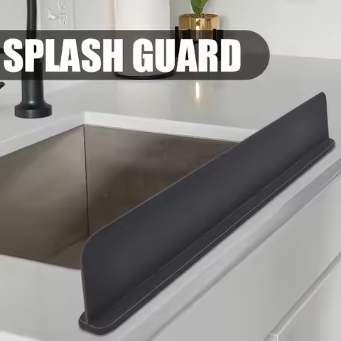 Silicone Sink Splash Guard with Suction Cups - Water Barrier for Kitchen, Lab & Dishwashing Basins