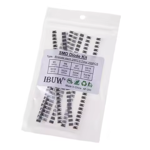8values 200pcs M1 1N4007 M4 M7 SS14 SS16 SS24 SS34 RS1M Electronic Components Package SMD Diode Kit