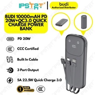 3C CCC Certified BUDI 10000mAH PD 20W+QC3.0 QUICK CHARGE POWER BANK