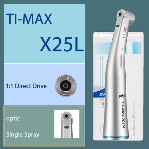 NSK Ti-MAX M25L X25L Z25L contra angle handpiece Single Spray dental low speed 1:1 direct Led blue r
