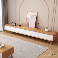 TV Cabinet Narrow Solid Wood TV European Style Minimalist Simple Solid Wood North Small Apartment Su