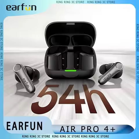 EarFun Air Pro 4+ Wireless Earbuds Active Noise Cancelling Headphones 6-Mic AI Clarity Call 54H Batt