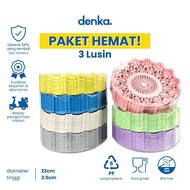 [36PCS] Rattan Plastic Plates with Floral Motifs, Aesthetics, Multipurpose Fruit Food Buffet Celebra