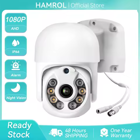 Hamrol HD 1080P 2K AHD Mini Speed Dome Surveillance Camera 3.6MM Lens 30M IR Nightvision IP66 Waterp
