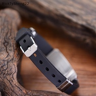 RT Men Fashion Silver Cross Stainless Steel Black Rubber Bracelet Bangle Wristband nn