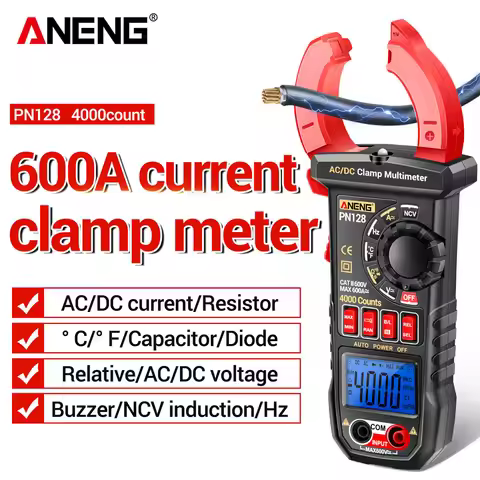 ANENG PN128 Digital Multimeter Clamp Meter AC/DC Voltage 600A Current NCV True Rms Diode NCV Inducti