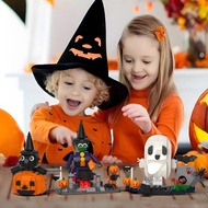 Compatible with LEGO BuildMoc Halloween Funny Block Set Dễ thương Pumpkin Ghost Trick Block Đồ chơi