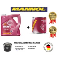 PROMO GENUINE MANNOL 5W30 ENERGY FORMULA JP WITH ESTER (FREE OIL FILTER SCT 104/106,ENGINE FLUSHING AND CAR PERFUME)