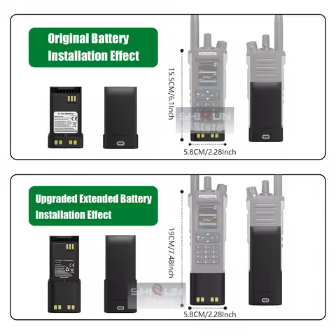 1/2Pcs Baofeng DM-32 Extended Long Battery High Capacity 7.4V Type-C Charger Rechargeable Li-ion Bat