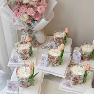10pcs/set Mother's Day Card Cake Decoration Accessories Vintage Print Waterproof Edge Mother's Day B