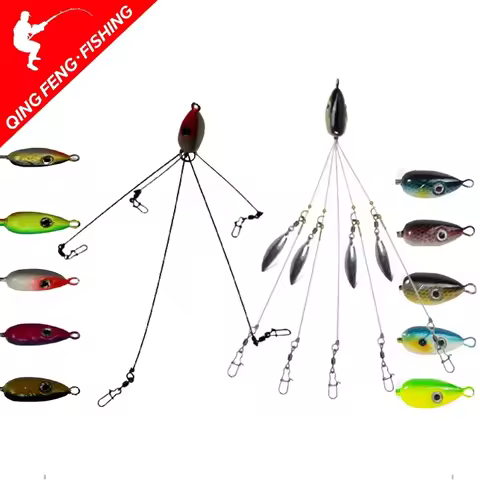 Steel umbrella fishing lures Rig 5 Arms Rig Head of Alabama Ace Fishing group Loking Snap Swivel fis