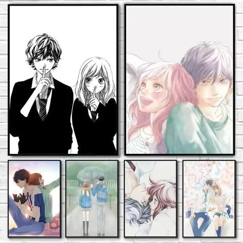 1PC Anime Ao Haru Ride Poster Self-adhesive Art Waterproof Paper Sticker Coffee House Bar Room Wall 