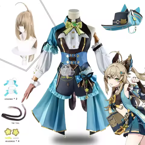 Kirara Cosplay Costume Genshin Impact Kirara Costume Kirara Ears Tails Suit Women Wig Game Halloween