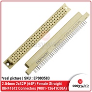 2.54mm 2x32P (64P) Female Straight DIN41612 Connectors (9001-12641C00A) Straight Female Connector