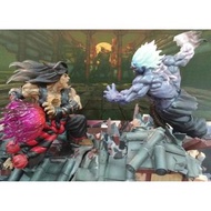 全新現貨 街頭霸王 sideshow kinetiquettes street fighter Evil Ryu and Oni Akuma statues diorama 套裝