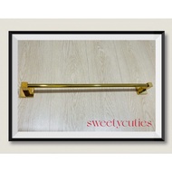 Gold colour series Single Towel Bar-Light Gold-Square Holder