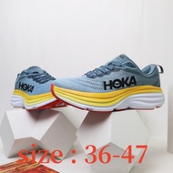 HOKA Bondi 8 Men and women Professional cushioning running shoes，size 36-47 Extra large sneakers W19