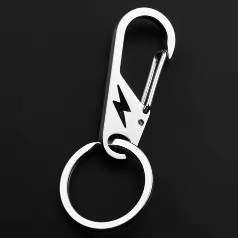 2025 Men Women Key Holder Creative Lightning Sign Stainless Steel Keychain Keyring Waist Hanged Meta