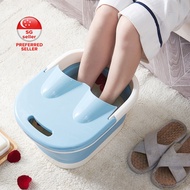 [Foot Soaking Bucket] Large Collapsible Foot Soak Bucket with Massage Roller Foldable Foot Spa Bucket Tub Christmas Gift