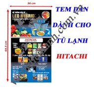 [CN Hcm] HITACHI Refrigerator Sticker With 2-Sided Tape, HITACHI Refrigerator Decoration Sticker