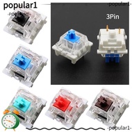 POPULAR 10pcs Mechanical Keyboard Switch, Silent Tactile Gaming Switch,  Clicky Linear  LED 3Pin Swi