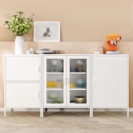 💘&amp;Ikea Nordic Iron Side Cabinet Locker Small Apartment Home Wall-Mounted Large Capacity Storage Cabinet Shelf with Door