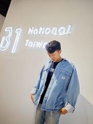 EDWIN 男裝 工裝夾克外套 (漂淺藍) #牛仔外套