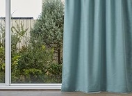 Quarter Report Blackout Grade 1 Curtain, Flame Retardant, Washable, Glen, Blue, Width 59.1 x Length 