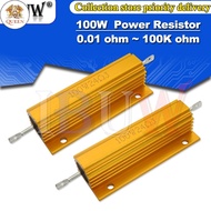 QC 1pcs 100W 12R ~ 800R Aluminum Power Metal Shell Case Wirewound Resistor 12 30 100 200 220 470 680