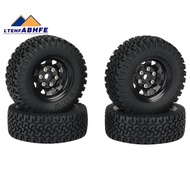 4PCS 1.55 Metal Beadlock Wheel Rim Tires Set for 1/10 RC Crawler Car Axial Jr 90069 D90 TF2 Tamiya CC01 LC70 MST