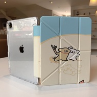 Line Puppy couple Cartoon cute Foldable 3+Y Y Shape, Best Quality iPad Case, Suitable for Mini6 Mini