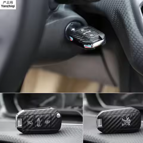 Carbon Fiber Car Key Sticker Cover Case For Citroen C4 CACTUS C3 C5 X7 Opel Corsa F Grandland X for 