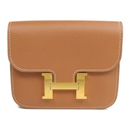 HERMES Evercolor皮革Constance Slim Wallet錢包Gold